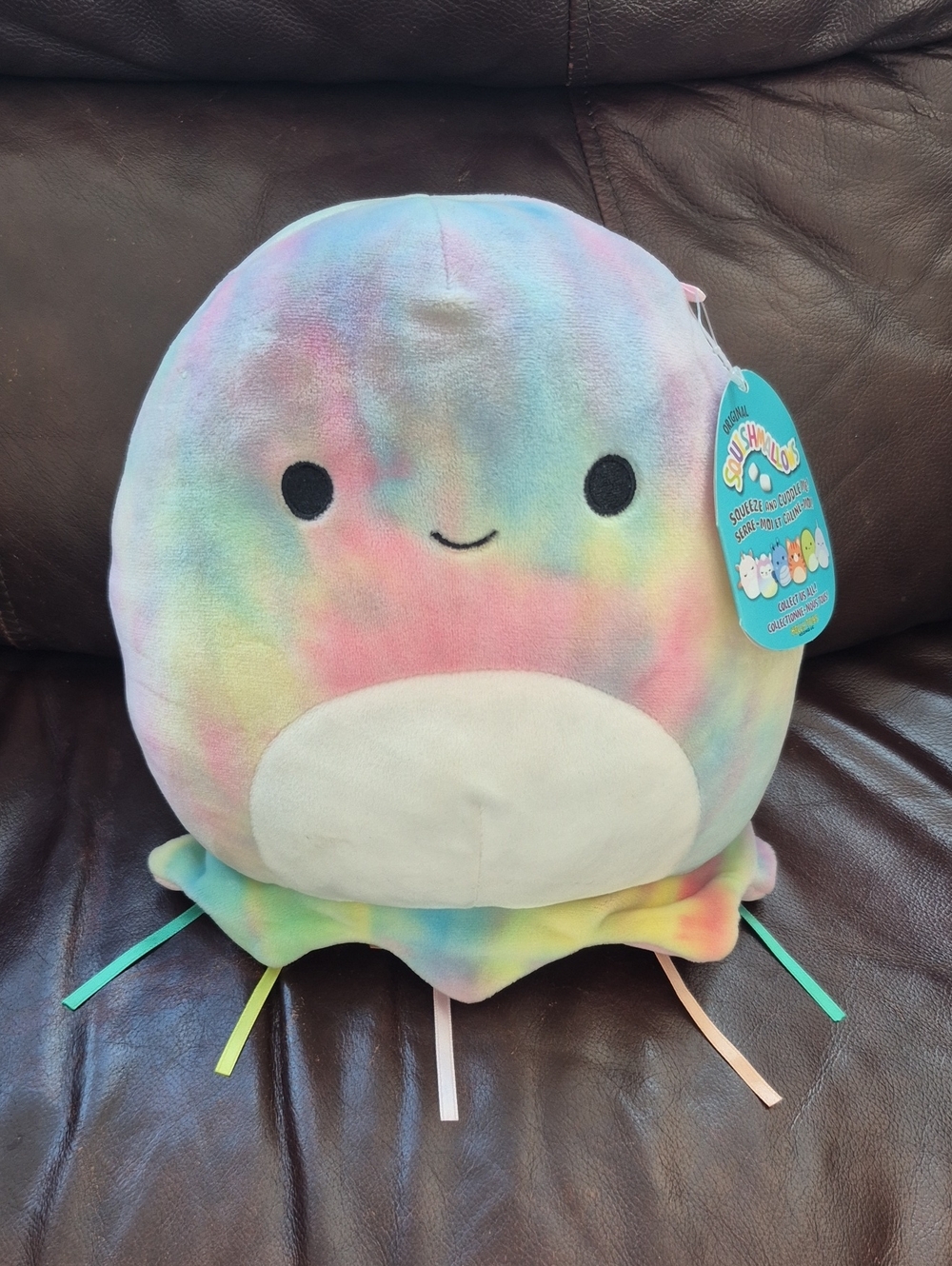 Squishmallows Official Kellytoy Rainbow Tie Dye Jellyfish Janet (8 Inches)